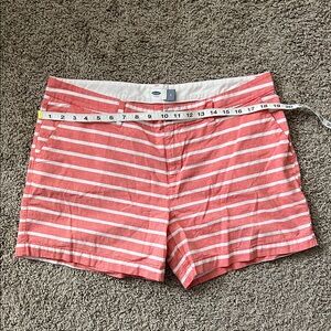 Old Navy Coral and White Striped Women's Shorts
